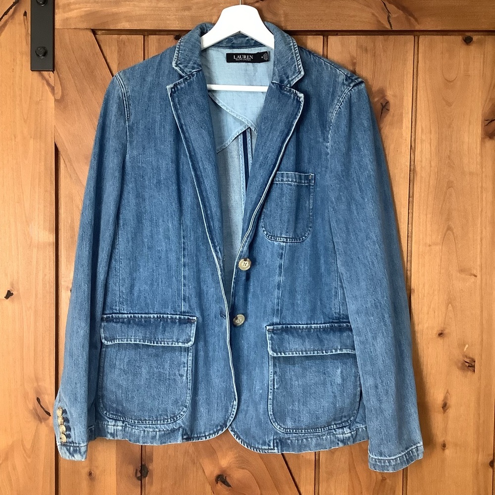 Lauren Ralph Lauren Denim Blazer Jacket 14